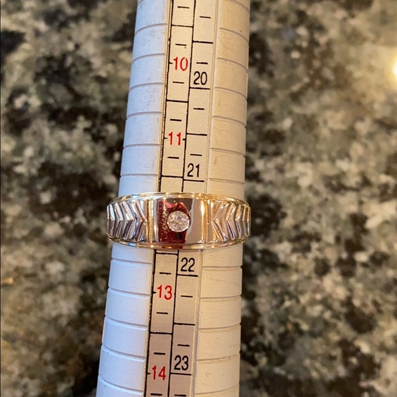 8mm Mens Engagement Ring 14k White Yellow Gold - Picture 10 of 10